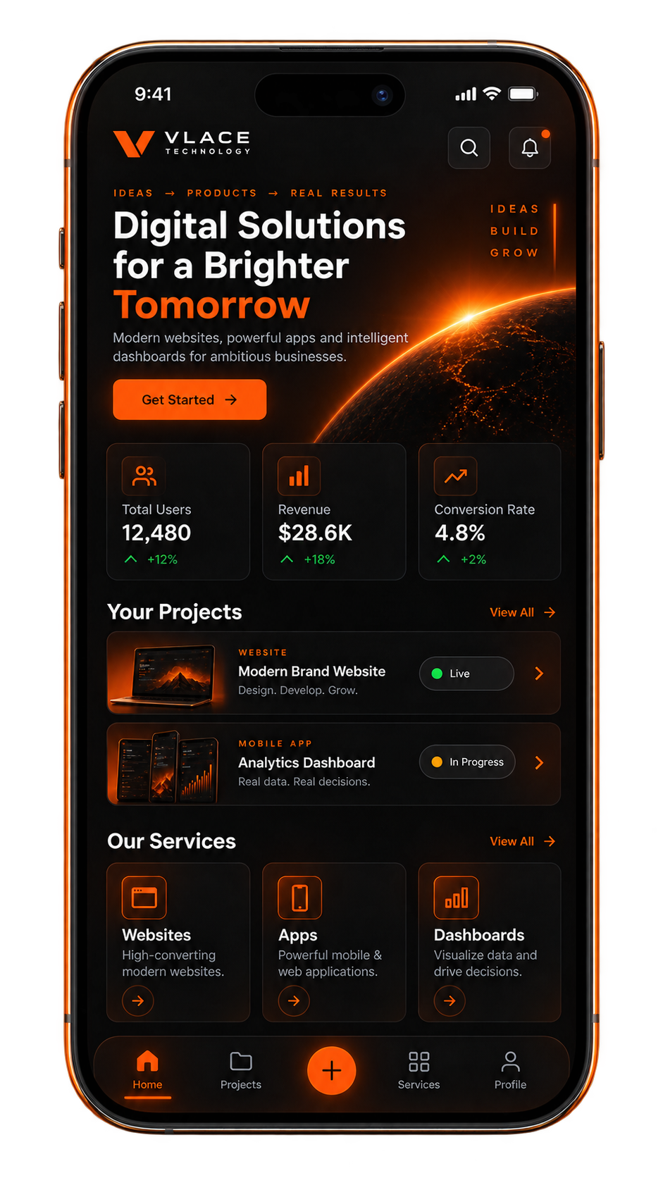 Mobile app interface preview