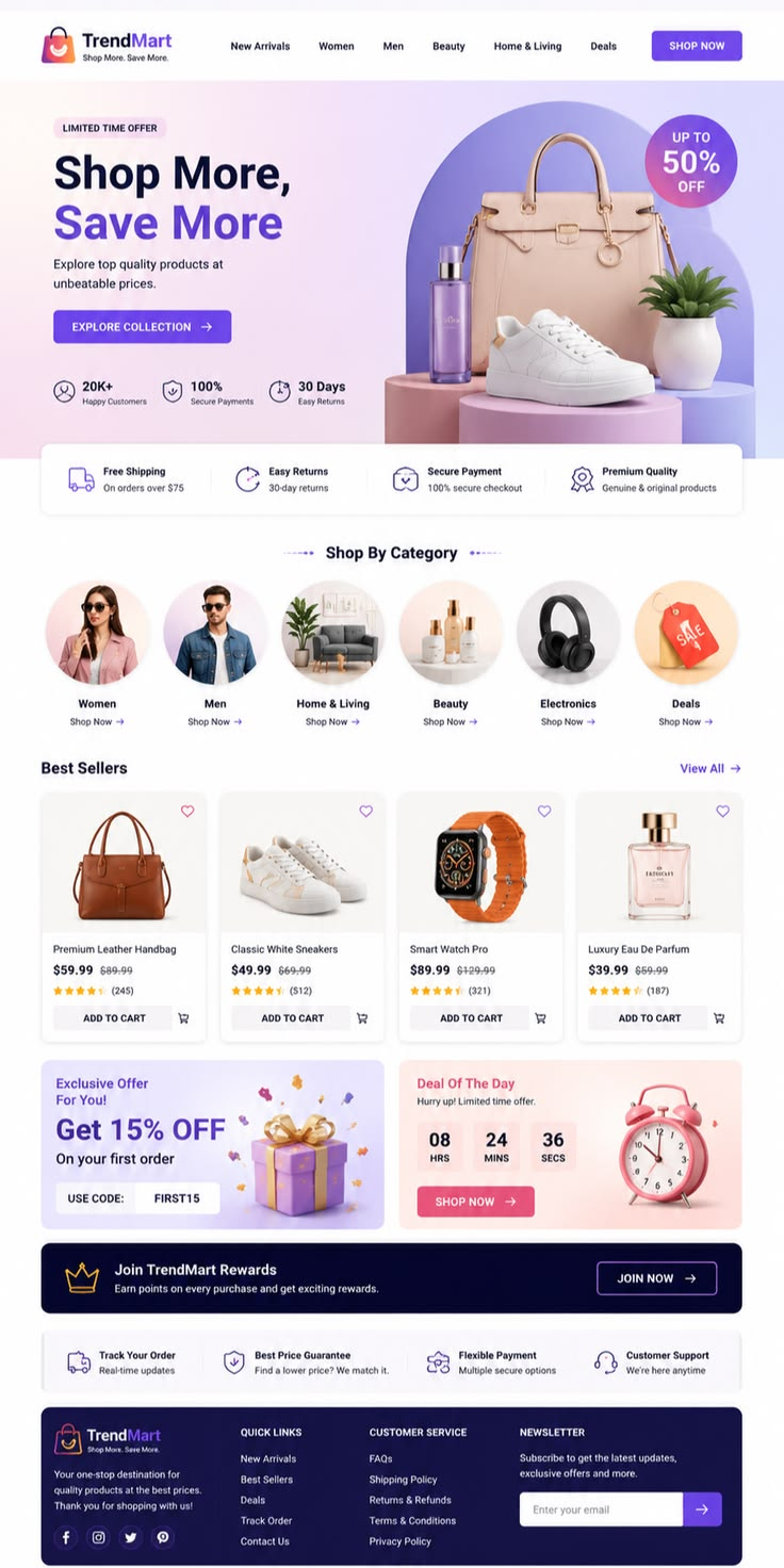 TrendMart ecommerce website screenshot