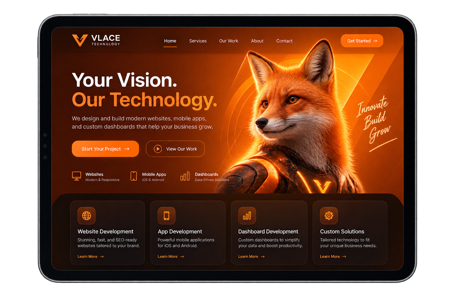 Premium website interface preview